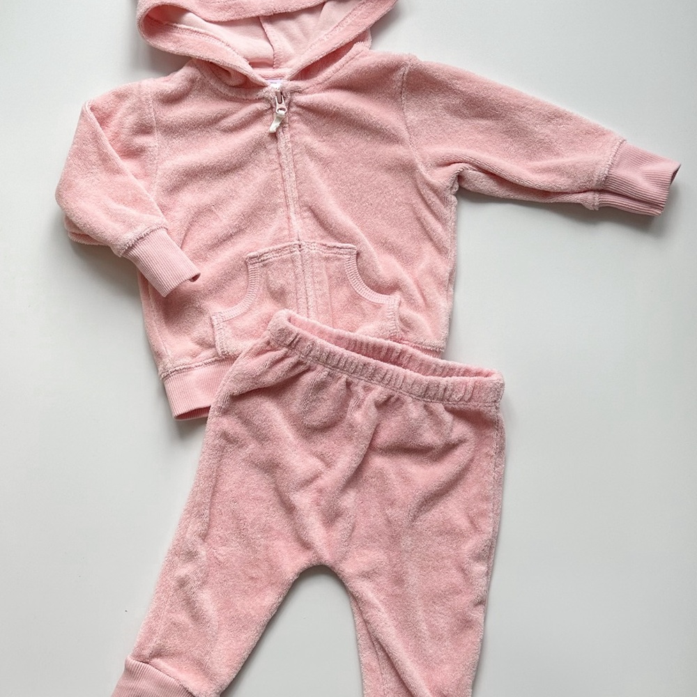 Carter’s Baby Pink Hooded Tracksuit Set (6m)